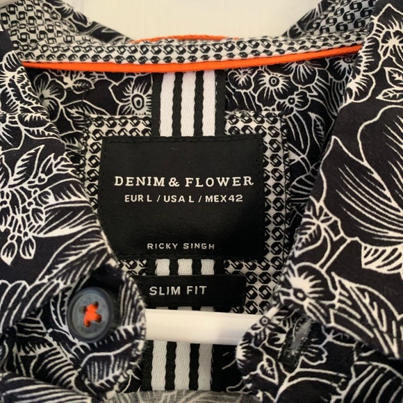 NWOT Denim & Flower Men’s casual button down - Picture 2 of 7